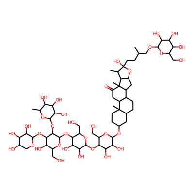 Furostan-12-one, 3-((O-6-deoxy-alpha-L-mannopyranosyl-(1-3)-O-(beta-D-xylopyranosyl-(1-2))-O-beta-D-glucopyranosyl-(1-4)-O-beta-D-glucopyranosyl-(1-4)-beta-D-galactopyranosyloxy)-26-beta-D-glucopyrano