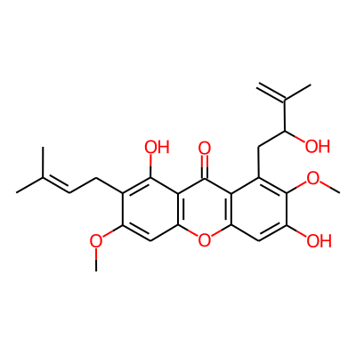 1,6-Dihydroxy-3,7-dimethoxy-2-(3-methyl-2-butenyl)-8-(2-hydroxy-3-methyl-3-butenyl)-xanthone