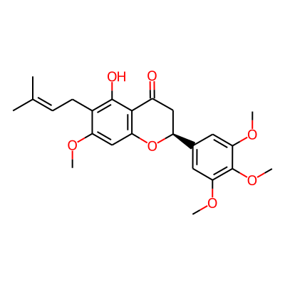 (2S)-5-hydroxy-7-methoxy-6-(3-methylbut-2-enyl)-2-(3,4,5-trimethoxyphenyl)-2,3-dihydrochromen-4-one