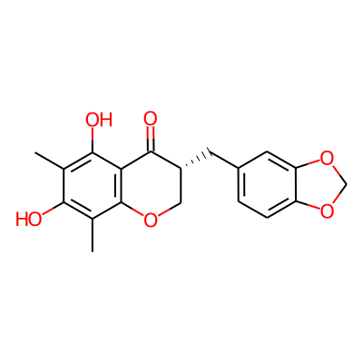 (3R)-3-(1,3-benzodioxol-5-ylmethyl)-5,7-dihydroxy-6,8-dimethyl-2,3-dihydrochromen-4-one