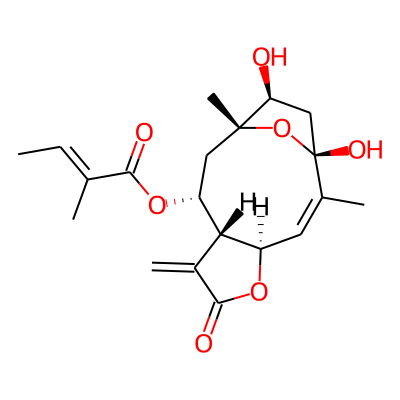 2-Butenoic acid, 2-methyl-, 2,3,3a,4,5,6,7,8,9,11a-decahydro-7,9-dihydroxy-6,10-dimethyl-3-methylene-2-oxo-6,9-epoxycyclodeca(b)furan-4-yl ester, (3aR-(3aR*,4R*(Z),6R*,7S*,9R*,10Z,11aR*))-