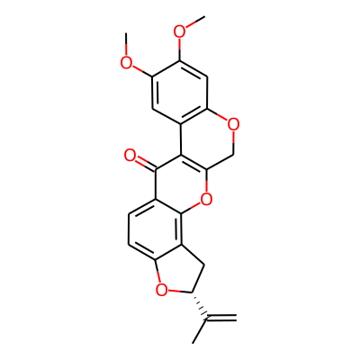 (1)Benzopyrano(3,4-b)furo(2,3-h)(1)benzopyran-6(12H)-one, 1,2-dihydro-2-alpha-isopropyl-8,9-dimethoxy-