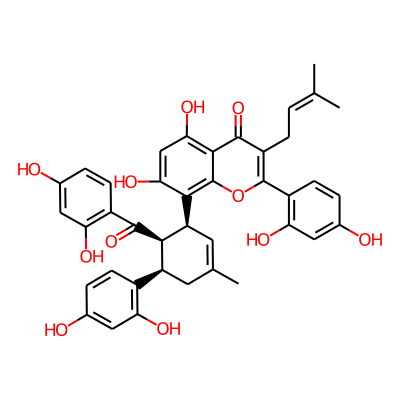 8-[(1S,5R,6R)-6-(2,4-dihydroxybenzoyl)-5-(2,4-dihydroxyphenyl)-3-methylcyclohex-2-en-1-yl]-2-(2,4-dihydroxyphenyl)-5,7-dihydroxy-3-(3-methylbut-2-enyl)chromen-4-one