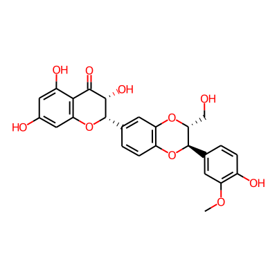 (2S,3R)-3,5,7-trihydroxy-2-[(2R,3R)-2-(4-hydroxy-3-methoxyphenyl)-3-(hydroxymethyl)-2,3-dihydro-1,4-benzodioxin-6-yl]-2,3-dihydrochromen-4-one