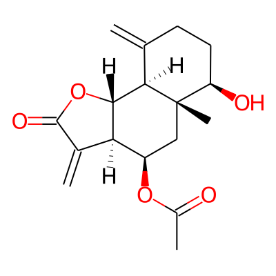 Naphtho(1,2-b)furan-2(3H)-one, 4-(acetyloxy)decahydro-6-hydroxy-5a-methyl-3,9-bis(methylene)-, (3aR,4R,5aR,6R,9aS,9bR)-