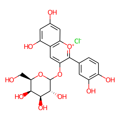 3-(Galactosyloxy)-3',4',5,7-tetrahydroxyflavylium chloride