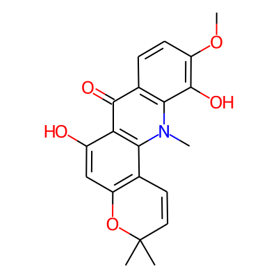 2',2'-Dimethyl(pyrano-5',6':3:4)-1,5-dihydroxy-6-methoxy-10-methylacridone