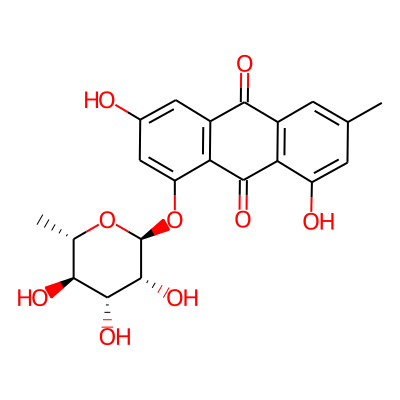 9,10-Anthracenedione, 1-((6-deoxy-alpha-L-mannopyranosyl)oxy)-3,8-dihydroxy-6-methyl-