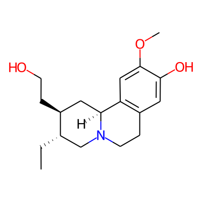 2H-Benzo(a)quinolizine-2-ethanol, 3-ethyl-1,3,4,6,7,11b-hexahydro-9-hydroxy-10-methoxy-, (2R,3R,11bS)-