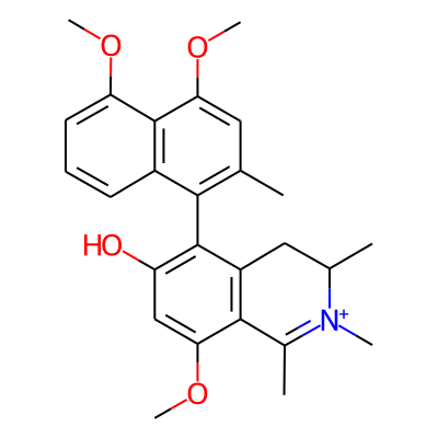5-(4,5-Dimethoxy-2-methylnaphthalen-1-yl)-8-methoxy-1,2,3-trimethyl-3,4-dihydroisoquinolin-2-ium-6-ol