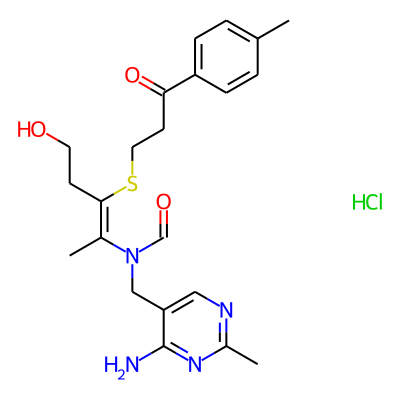 N-((4-Amino-2-methyl-5-pyrimidinyl)methyl)-N-(4-hydroxy-1-methyl-2-((3-(4-methylphenyl)-3-oxopropyl)thio)-1-butenyl)formamide, monohydrochloride