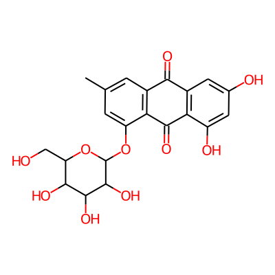 6,8-dihydroxy-3-methyl-1-[3,4,5-trihydroxy-6-(hydroxymethyl)(2H-3,4,5,6-tetrah ydropyran-2-yloxy)]anthracene-9,10-dione