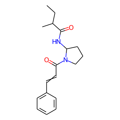 2-methyl-N-[1-(3-phenylprop-2-enoyl)pyrrolidin-2-yl]butanamide