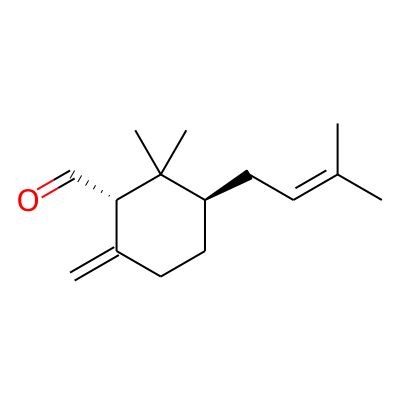 1-Formyl-2,2-dimethyl-3-trans-(3-methyl-but-2-enyl)-6-methylidene-cyclohexane