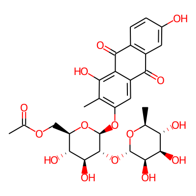 1,3,6-trihydroxy-2-methyl-9,10-anthraquinone-3-O-(6'-O-acetyl)-alpha-L-rhamnopyranosyl-(1->2)-beta-D-glucopyranoside