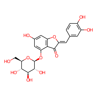 (2Z)-2-[(3,4-dihydroxyphenyl)methylidene]-6-hydroxy-4-[(2S,3R,4S,5S,6R)-3,4,5-trihydroxy-6-(hydroxymethyl)oxan-2-yl]oxy-1-benzofuran-3-one