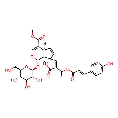 methyl (1S,4aS,7R,7aS)-4'-[1-[(E)-3-(4-hydroxyphenyl)prop-2-enoyl]oxyethyl]-5'-oxo-1-[(2S,3R,4S,5S,6R)-3,4,5-trihydroxy-6-(hydroxymethyl)oxan-2-yl]oxyspiro[4a,7a-dihydro-1H-cyclopenta[c]pyran-7,2'-furan]-4-carboxylate