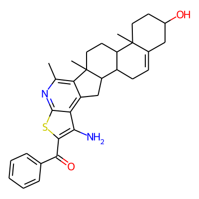 13-Amino-4-hydroxy-9,6a,8a-trimethyl(1,3,4,5,6,7,8,14,14a,14b,6a,6b,8a-trideca hydrobenzo[1''',2'''-3'',4'']benzo[1'',2''-4',3']benzo[1',2'-5,1]cyclopenta[3, 2-d]thiopheno[2,3-b]pyridin-12-yl) phenyl