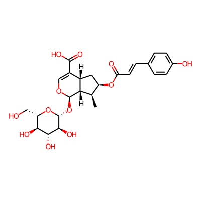 (1R,4aR,6R,7S,7aR)-6-[(E)-3-(4-hydroxyphenyl)prop-2-enoyl]oxy-7-methyl-1-[(2R,3S,4R,5R,6S)-3,4,5-trihydroxy-6-(hydroxymethyl)oxan-2-yl]oxy-1,4a,5,6,7,7a-hexahydrocyclopenta[c]pyran-4-carboxylic acid