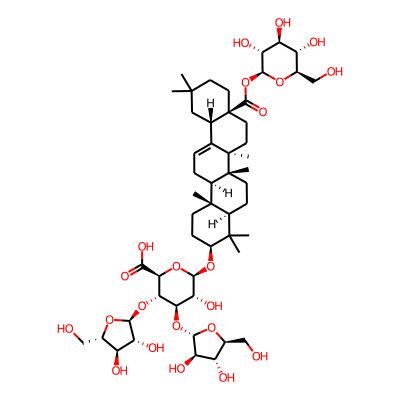 (2S,3S,4R,5R,6R)-6-[[(3S,4aR,6aR,6bS,8aS,12aS,14aR,14bR)-4,4,6a,6b,11,11,14b-heptamethyl-8a-[(2S,3R,4S,5S,6R)-3,4,5-trihydroxy-6-(hydroxymethyl)oxan-2-yl]oxycarbonyl-1,2,3,4a,5,6,7,8,9,10,12,12a,14,14a-tetradecahydropicen-3-yl]oxy]-3,4-bis[[(2S,3R,4R,5S)-3,4-dihydroxy-5-(hydroxymethyl)oxolan-2-yl]oxy]-5-hydroxyoxane-2-carboxylic acid