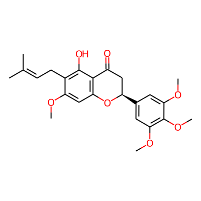 (2S)-5-hydroxy-7-methoxy-6-(3-methylbut-2-enyl)-2-(3,4,5-trimethoxyphenyl)-2,3-dihydrochromen-4-one