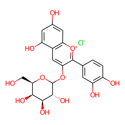 3-(Galactosyloxy)-3',4',5,7-tetrahydroxyflavylium chloride