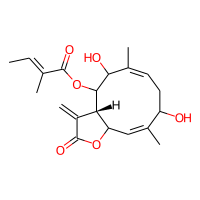 2-Butenoic acid, 2-methyl-, 2,3,3a,4,5,8,9,11a-octahydro-5,9-dihydroxy-6,10-dimethyl-3-methylene-2-oxocyclodeca(b)furan-4-yl ester, (3aS-(3aR*,4S*(Z),5S*,6E,9S*,10Z,11aS*))-