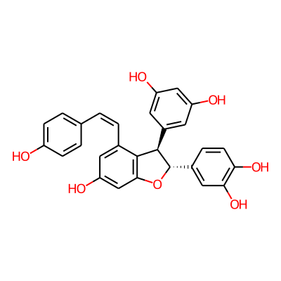 4-[(2R,3R)-3-(3,5-dihydroxyphenyl)-6-hydroxy-4-[(Z)-2-(4-hydroxyphenyl)vinyl]-2,3-dihydrobenzofuran-2-yl]benzene-1,2-diol