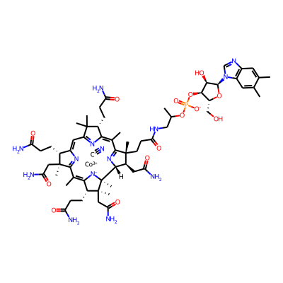 Cobalt(3+);[(2R,3S,4R,5S)-5-(5,6-dimethylbenzimidazol-1-yl)-4-hydroxy-2-(hydroxymethyl)oxolan-3-yl] [(2R)-1-[3-[(1R,2R,3R,4Z,7S,9Z,12S,13S,14Z,17S,18S,19R)-2,13,18-tris(2-amino-2-oxoethyl)-7,12,17-tris(3-amino-3-oxopropyl)-3,5,8,8,13,15,18,19-octamethyl-2,7,12,17-tetrahydro-1H-corrin-21-id-3-yl]propanoylamino]propan-2-yl] phosphate;cyanide