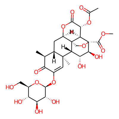 methyl (1R,2S,3R,6R,8S,9S,13S,14R,15R,16S,17S)-3-acetyloxy-15,16-dihydroxy-9,13-dimethyl-4,10-dioxo-11-[(2S,3R,4S,5S,6R)-3,4,5-trihydroxy-6-(hydroxymethyl)oxan-2-yl]oxy-5,18-dioxapentacyclo[12.5.0.01,6.02,17.08,13]nonadec-11-ene-17-carboxylate