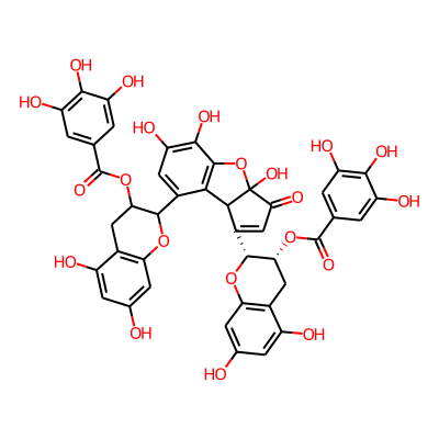 [(2R,3R)-2-[8-[5,7-dihydroxy-3-(3,4,5-trihydroxybenzoyl)oxy-3,4-dihydro-2H-chromen-2-yl]-3a,5,6-trihydroxy-3-oxo-8bH-cyclopenta[b][1]benzofuran-1-yl]-5,7-dihydroxy-3,4-dihydro-2H-chromen-3-yl] 3,4,5-trihydroxybenzoate