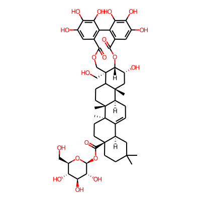 (2alpha,3beta(R),4alpha)-beta-D-Glucopyranosyl 3,23-((4,4',5,5',6,6'-hexahydroxy(1,1'-biphenyl)-2,2'-diyl)bis(carbonyloxy))-2,24-dihydroxyolean-12-en-28-oate