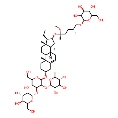 3-O-(beta-D-glucopyranosyl-(1-4)-(alpha-L-rhamnopyranosyl-(1-2))-beta-D-glucopyranosyl)-26-O-(beta-D-glucopyranosyl)-22-methoxy-(25R)-furost-5-ene-3beta,26-diol