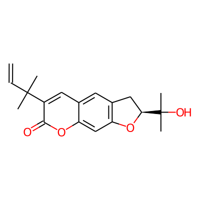 6-(1,1-Dimethylallyl)-2-(1-hydroxy-1-methylethyl)-2,3-dihydro-7H-furo[3,2-G]chromen-7-one