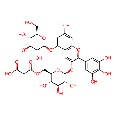 Delphinidin 3-(6''-malonylglucoside) 5-glucoside