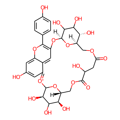 3,5-di-O-(beta-Glucopyranosyl) pelargonidin 6''-O-4, 6'''-O-1-cyclic malate