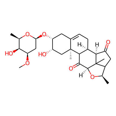 3-((2,6-Dideoxy-3beta-O-methyl-lyxo-hexopyranosyl)oxy)-12alpha,20-epoxy-2beta-hydroxy-14beta,17alpha-pregn-5-ene-11,15-dione