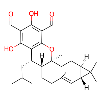 (1S,4R,6R,7E,11R,12S)-14,16-dihydroxy-1,5,5,8-tetramethyl-12-(2-methylpropyl)-19-oxatetracyclo[9.8.0.04,6.013,18]nonadeca-7,13,15,17-tetraene-15,17-dicarbaldehyde