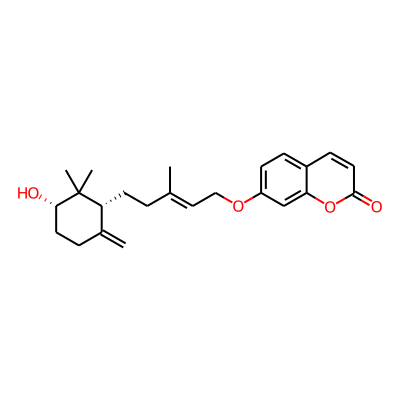 2H-1-Benzopyran-2-one, 7-(((2E)-5-((1R,3S)-3-hydroxy-2,2-dimethyl-6-methylenecyclohexyl)-3-methyl-2-pentenyl)oxy)-