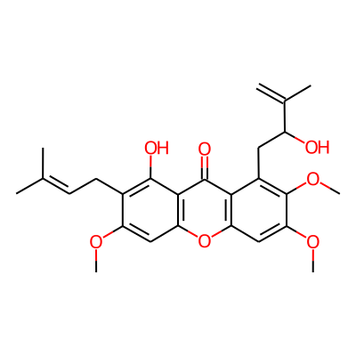 1-Hydroxy-3,6,7-trimethoxy-2-(3-methyl-2-butenyl)-8-(2-hydroxy-3-methyl-3-butenyl)-xanthone