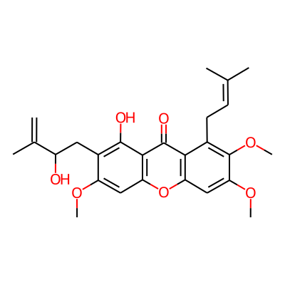 1-Hydroxy-3,6,7-trimethoxy-2-(2-hydroxy-3-methyl-3-butenyl)-8-(3-methyl-2-butenyl)-xanthone