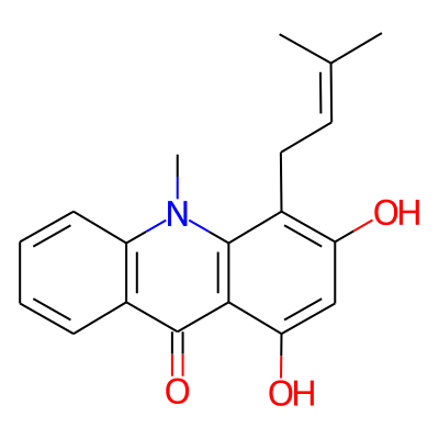 1,3-Dihydroxy-10-methyl-4-(3-methylbut-2-enyl)acridin-9-one