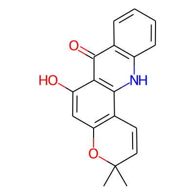 7H-Pyrano(2,3-c)acridin-7-one, 3,12-dihydro-6-hydroxy-3,3-dimethyl-