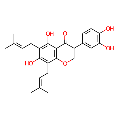 3-(3,4-Dihydroxyphenyl)-5,7-dihydroxy-6,8-bis(3-methylbut-2-enyl)chroman-4-one