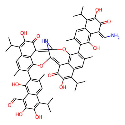 7-[20-[(8Z)-8-(aminomethylidene)-1,6-dihydroxy-3-methyl-7-oxo-5-propan-2-ylnaphthalen-2-yl]-4,15-dihydroxy-8,19-dimethyl-3,14-dioxo-5,16-di(propan-2-yl)-11,22-dioxa-23-azahexacyclo[10.10.1.12,6.113,17.010,25.021,24]pentacosa-1,4,6(25),7,9,12,15,17(24),18,20-decaen-9-yl]-2,3,8-trihydroxy-6-methyl-4-propan-2-ylnaphthalene-1-carbaldehyde