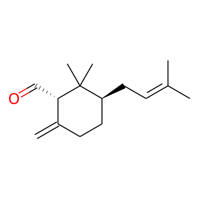 1-Formyl-2,2-dimethyl-3-trans-(3-methyl-but-2-enyl)-6-methylidene-cyclohexane