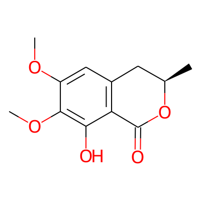 1H-2-Benzopyran-1-one, 3,4-dihydro-8-hydroxy-6,7-dimethoxy-3-methyl-, (R)-