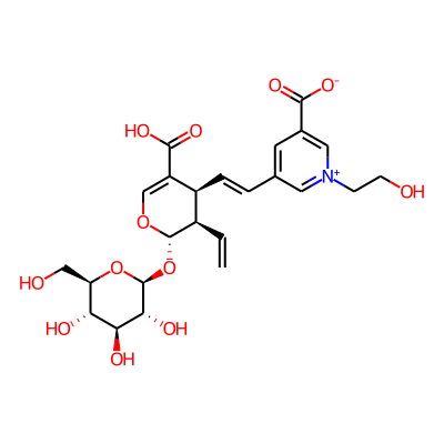 5-[(E)-2-[(2S,3R,4S)-5-carboxy-3-ethenyl-2-[(2S,3R,4S,5S,6R)-3,4,5-trihydroxy-6-(hydroxymethyl)oxan-2-yl]oxy-3,4-dihydro-2H-pyran-4-yl]ethenyl]-1-(2-hydroxyethyl)pyridin-1-ium-3-carboxylate