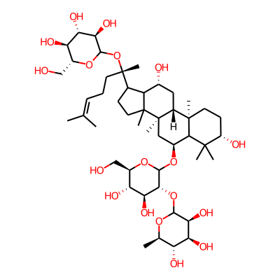 (3S,4S,5S,6R)-2-[(3R,4S,5S,6R)-2-[[(3S,6S,8R,9R,10R,12R,17S)-3,12-dihydroxy-4,4,8,10,14-pentamethyl-17-[(2S)-6-methyl-2-[(3R,4S,5S,6R)-3,4,5-trihydroxy-6-(hydroxymethyl)oxan-2-yl]oxyhept-5-en-2-yl]-2,3,5,6,7,9,11,12,13,15,16,17-dodecahydro-1H-cyclopenta[a]phenanthren-6-yl]oxy]-4,5-dihydroxy-6-(hydroxymethyl)oxan-3-yl]oxy-6-methyloxane-3,4,5-triol