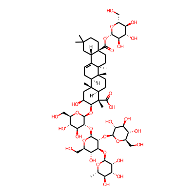 (2S,3R,4S,4aR,6aR,6bS,8aS,12aS,14aR,14bR)-3-[(2R,3R,4S,5S,6R)-4,5-dihydroxy-3-[(2S,3R,4S,5R,6R)-5-hydroxy-6-(hydroxymethyl)-3-[(2S,3R,4S,5S,6R)-3,4,5-trihydroxy-6-(hydroxymethyl)oxan-2-yl]oxy-4-[(2S,3R,4R,5R,6S)-3,4,5-trihydroxy-6-methyloxan-2-yl]oxyoxan-2-yl]oxy-6-(hydroxymethyl)oxan-2-yl]oxy-2-hydroxy-4,6a,6b,11,11,14b-hexamethyl-8a-[(2S,3R,4S,5S,6R)-3,4,5-trihydroxy-6-(hydroxymethyl)oxan-2-yl]oxycarbonyl-1,2,3,4a,5,6,7,8,9,10,12,12a,14,14a-tetradecahydropicene-4-carboxylic acid